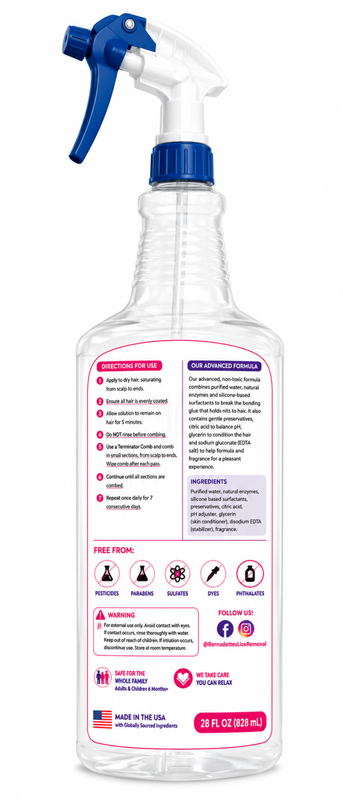 Bernadettes Absolute Clear Lice Solution Spray (28 oz)